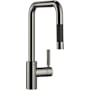 Dornbracht Meta Square 1.5 GPM Single Hole Pull Down Kitchen Faucet with Swivel Spout and Cartridge Dark Chrome