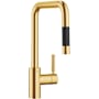 Dornbracht Meta Square 1.5 GPM Single Hole Pull Down Kitchen Faucet with Swivel Spout and Cartridge Brushed Durabrass (23kt Gold)
