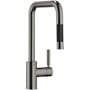Dornbracht Meta Square 1.5 GPM Single Hole Pull Down Kitchen Faucet with Swivel Spout and Cartridge Brushed Dark Platinum