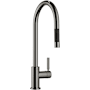 Dornbracht Tara 1.5 GPM Single Hole Pull Down Kitchen Faucet with Swivel Spout and Cartridge Dark Chrome