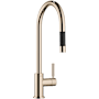 Dornbracht Tara 1.5 GPM Single Hole Pull Down Kitchen Faucet with Swivel Spout and Cartridge Champagne (22kt Gold)