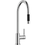 Dornbracht Tara 1.5 GPM Single Hole Pull Down Kitchen Faucet with Swivel Spout and Cartridge Brushed Chrome