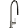 Dornbracht Tara 1.5 GPM Single Hole Pull Down Kitchen Faucet with Swivel Spout and Cartridge Brushed Dark Platinum
