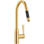 Dornbracht Sync 1.5 GPM Single Hole Pull Down Kitchen Faucet with Swivel Spout and Cartridge Brushed Durabrass (23kt Gold)