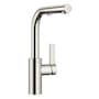 Dornbracht Elio 1.5 GPM Single Hole Pull Out Kitchen Faucet with Swivel Spout and Spray Mode Platinum