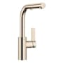 Dornbracht Elio 1.5 GPM Single Hole Pull Out Kitchen Faucet with Swivel Spout and Spray Mode Champagne (22kt Gold)