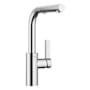 Dornbracht Elio 1.5 GPM Single Hole Pull Out Kitchen Faucet with Swivel Spout and Spray Mode Brushed Chrome