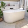 DreamLine Encore 66" Free Standing Acrylic Soaking Tub with Center Drain, Drain Assembly, and Overflow White / Oil Rubbed Bronze