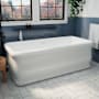 DreamLine Crest 59" Free Standing Acrylic Soaking Tub with Center Drain, Drain Assembly, and Overflow White / Chrome