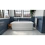 DreamLine Crest 59" Free Standing Acrylic Soaking Tub with Center Drain, Drain Assembly, and Overflow White / Brushed Nickel