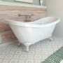 DreamLine Chesapeake 69" Free Standing Acrylic Soaking Tub with Center Drain and Overflow White