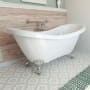 DreamLine Chesapeake 69" Free Standing Acrylic Soaking Tub with Center Drain and Overflow White / Chrome