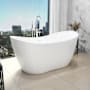 DreamLine Nile 63" Free Standing Acrylic Soaking Tub with Center Drain, Drain Assembly, and Overflow White / Brushed Nickel