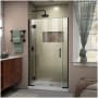 DreamLine Unidoor-X 72" High x 35-1/2" Wide Hinged Frameless Shower Door with Clear Glass Matte Black