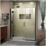 DreamLine Unidoor-X 72" High x 46" Wide Hinged Frameless Shower Door with Clear Glass Matte Black