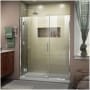DreamLine Unidoor-X 72" High x 47" Wide Hinged Frameless Shower Door with Clear Glass Chrome