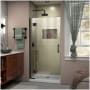 DreamLine Unidoor-X 72" High x 33" Wide Hinged Frameless Shower Door with Clear Glass Matte Black