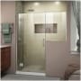DreamLine Unidoor-X 72" High x 65-1/2" Wide Hinged Frameless Shower Door with Clear Glass Brushed Nickel
