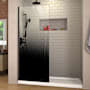 DreamLine Ombre 72" High x 34" Wide Reversible Frameless Shower Door with Pixel Glaze Glass Matte Black