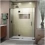 DreamLine Unidoor-X 72" High x 55" Wide Hinged Frameless Shower Door with Clear Glass Matte Black
