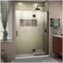 DreamLine Unidoor-X 72" High x 50" Wide Hinged Frameless Shower Door with Clear Glass Matte Black
