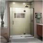 DreamLine Unidoor-X 72" High x 58-1/2" Wide Hinged Frameless Shower Door with Clear Glass Oil Rubbed Bronze