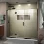 DreamLine Unidoor-X 72" High x 66-1/2" Wide Hinged Frameless Shower Door with Clear Glass Matte Black