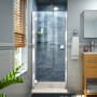 DreamLine Lumen 32" D x 42" W x 74 3/4" H Hinged Shower Door with Acrylic Base Kit Chrome
