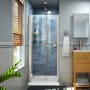 DreamLine Lumen 36" D x 36" W x 74 3/4" H Hinged Shower Door with Acrylic Base Kit Brushed Nickel