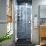 DreamLine Lumen 36" D x 36" W x 74 3/4" H Hinged Shower Door with Acrylic Base Kit Chrome
