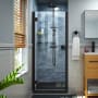DreamLine Lumen 36" D x 36" W x 74 3/4" H Hinged Shower Door with Acrylic Base Kit Matte Black