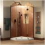 DreamLine Prism Plus 72" H x 36" W x 36" D Hinged Frameless Shower Enclosure with Clear Glass and 38" x 38" Shower Base Oil Rubbed Bronze