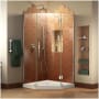 DreamLine Prism Plus 72" H x 38" W x 38" D Hinged Frameless Shower Enclosure with Clear Glass and 40" x 40" Shower Base Chrome