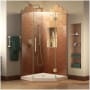 DreamLine Prism Plus 72" H x 38" W x 38" D Hinged Frameless Shower Enclosure with Clear Glass and 40" x 40" Shower Base Brushed Nickel