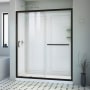 DreamLine Infinity-Z 76-3/4" High x 60" Wide x 30" Deep Alcove Shower Module with Clear Sliding Shower Door, Left Drain Base, and Acrylic Backwall Kit Matte Black