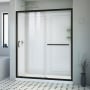 DreamLine Infinity-Z 76-3/4" High x 60" Wide x 36" Deep Alcove Shower Module with Clear Sliding Shower Door, Center Drain Base, and Acrylic Backwall Kit Matte Black