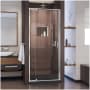 DreamLine Flex 74-3/4" H x 32" W x 32" D Hinged Frameless Shower Enclosure with Clear Glass Chrome with Black Base