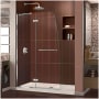 DreamLine Aqua Ultra 74-3/4" High x 60" Wide 30" Deep Hinged, Shower Screen Frameless Shower Door with Clear Glass, SlimeLine Shower Base Kit, and Center Drain Chrome with Biscuit Base