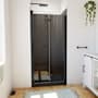 DreamLine Aqua-Q Fold 76-3/4" High x 36" Wide Shower Door Matte Black with Black Base