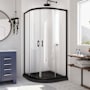 DreamLine Prime 74-3/4" High x 33" Wide x 33" Deep Sliding Framed Shower Enclosure with Clear Glass Matte Black