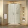 DreamLine Prime 36" Wide x 74 3/4" High Semi-Frameless Frosted Glass Sliding Shower Enclosure - Includes Shower Base Brushed Nickel