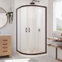 DreamLine Prime 36" Wide x 74 3/4" High Semi-Frameless Frosted Glass Sliding Shower Enclosure - Includes Shower Base Oil Rubbed Bronze