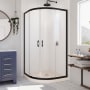 DreamLine Prime 36" Wide x 74 3/4" High Semi-Frameless Frosted Glass Sliding Shower Enclosure - Includes Shower Base Matte Black