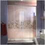 DreamLine Visions 74-3/4" High x 60" Wide 36" Deep Sliding Framed Shower Door with Clear Glass, SlimeLine Shower Base Kit, and Left Drain Brushed Nickel with Biscuit Base