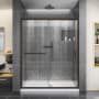DreamLine Infinity-Z 74-3/4" High x 60" Wide 32" Deep Sliding Framed Shower Door with Clear Glass, SlimeLine Shower Base Kit, and Center Drain Oil Rubbed Bronze with White Base
