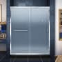 DreamLine Infinity-Z 74-3/4" High x 60" Wide 34" Deep Sliding Framed Shower Door with Frosted Glass, SlimeLine Shower Base Kit, and Center Drain Chrome with Black Base