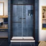 DreamLine Infinity-Z 36" D x 48" W x 74 3/4" H Sliding Shower Door and SlimLine Shower Base Kit, Clear Glass Oil Rubbed Bronze with Biscuit Base