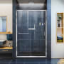 DreamLine Infinity-Z 36" D x 48" W x 74 3/4" H Sliding Shower Door and SlimLine Shower Base Kit, Clear Glass Chrome with Black Base