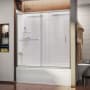 DreamLine Infinity-Z 60" High x 56" Wide Alcove Shower Module with Clear Sliding Tub Door, and Acrylic Backwall Kit Brushed Nickel