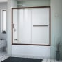 DreamLine Infinity-Z 60" High x 56" Wide Alcove Shower Module with Clear Sliding Tub Door, and Acrylic Backwall Kit Oil Rubbed Bronze